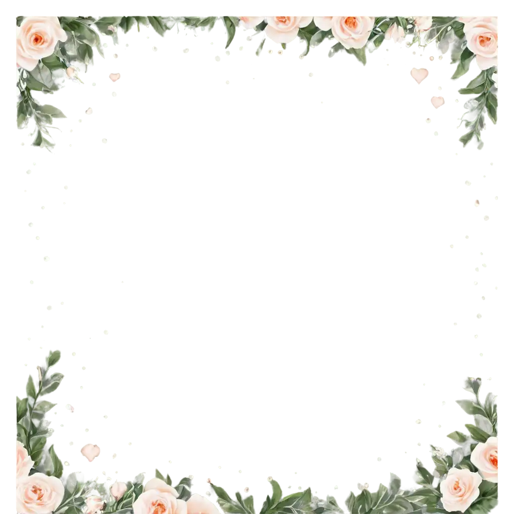 Beautiful-Wedding-Frame-with-Flowers-and-Hearts-PNG-Enhance-Your-Special-Moments-with-Exquisite-Floral-Designs