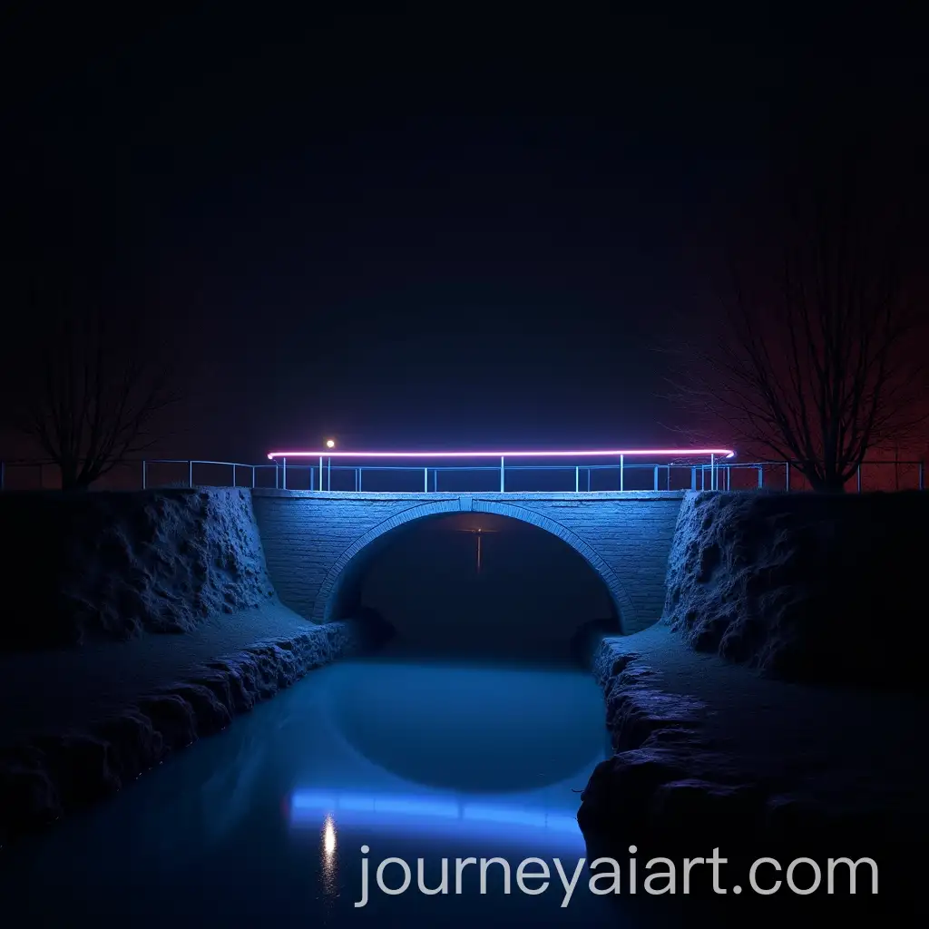Minimalistic-UV-Ray-Bridge-Light-Installation-Reflecting-Canal