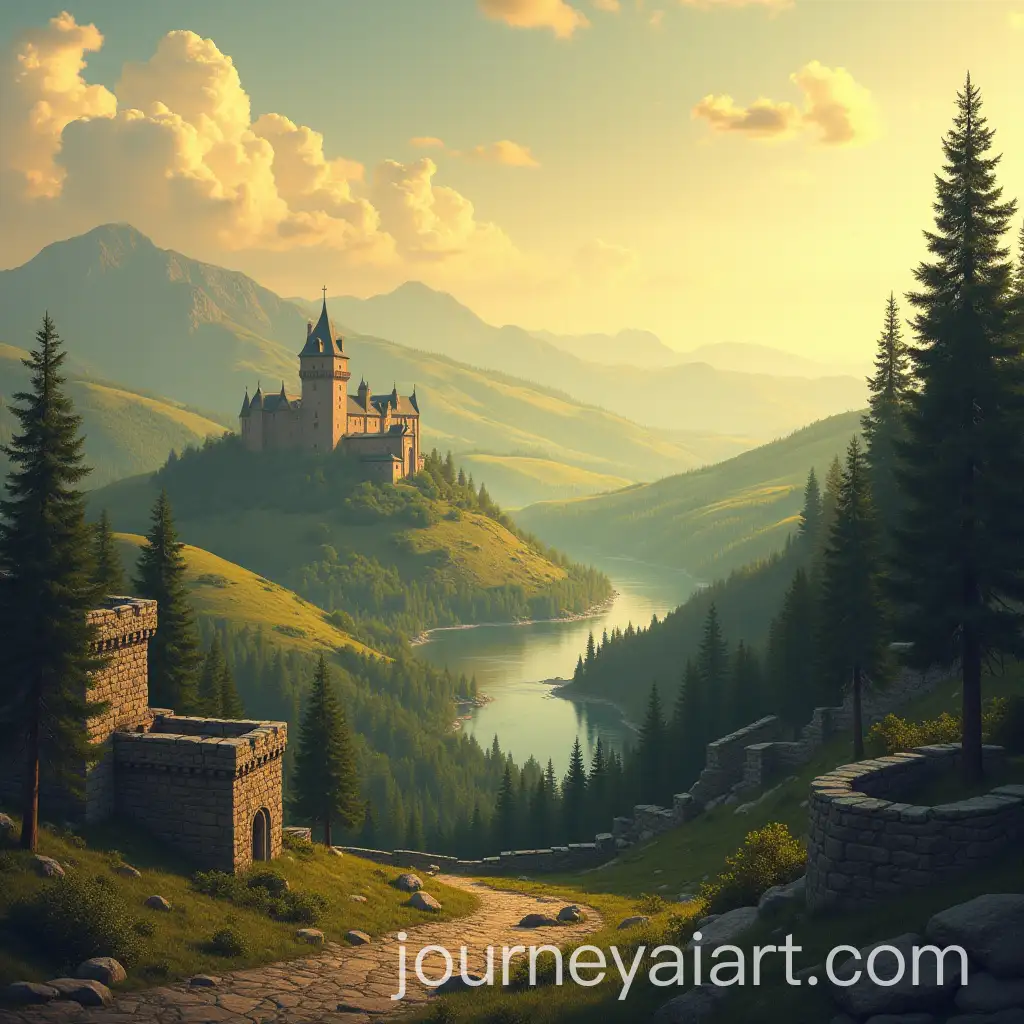 Vintage-RPG-Fantasy-Background-with-Castle-Hills-Forests-and-Ruins