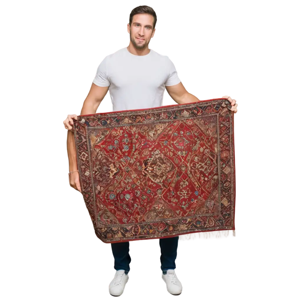 Attractive-Man-Holding-a-Carpet-PNG-Image-Perfect-for-HighQuality-Web-Design