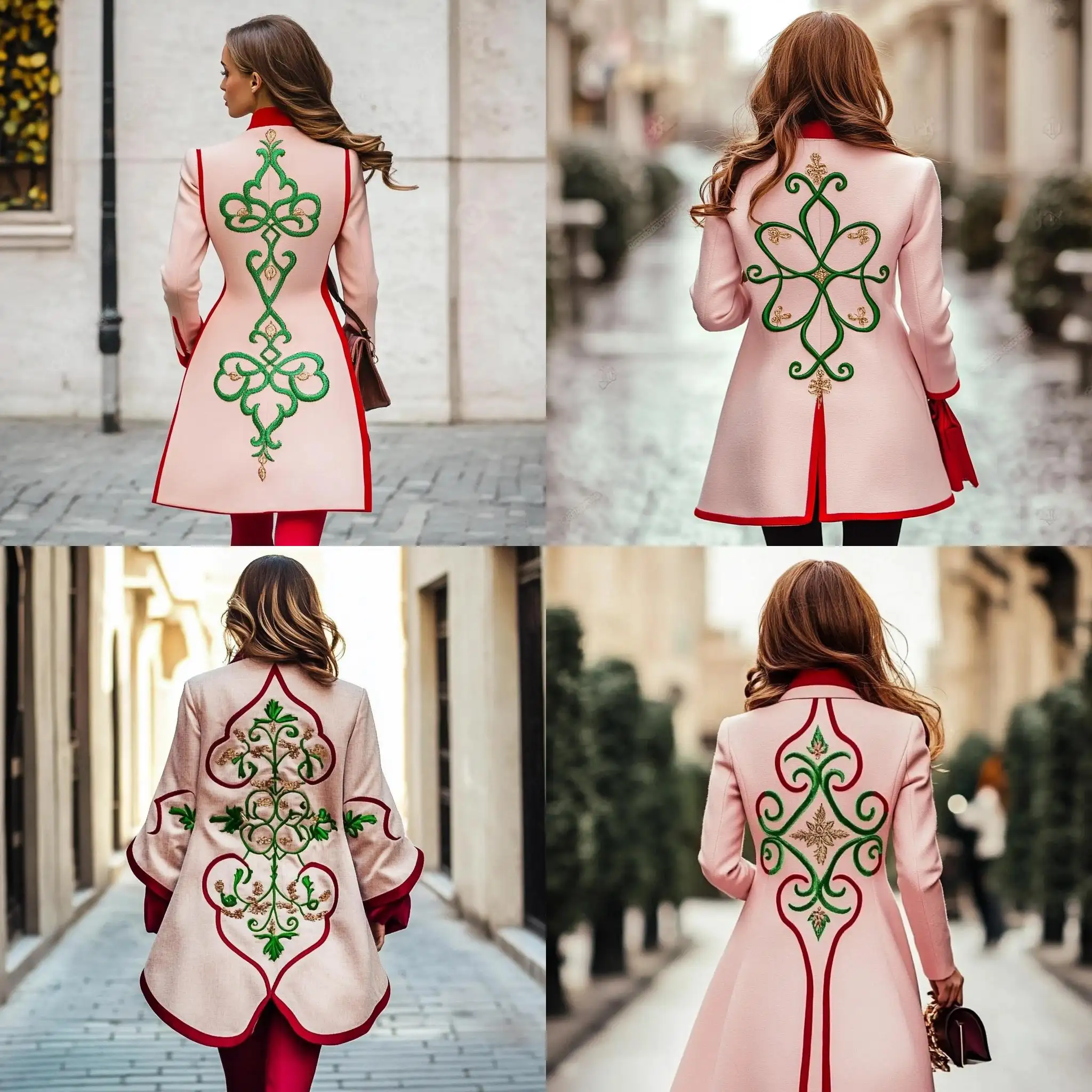 Modern-Girl-in-Faded-ReddishPink-Coat-Walking-in-the-City