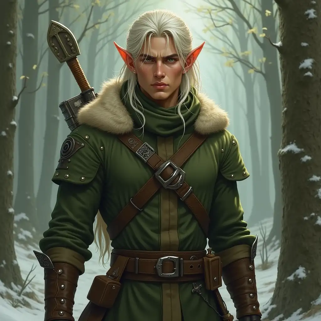 Fantasy Male Elf Soldier Training at Military Base