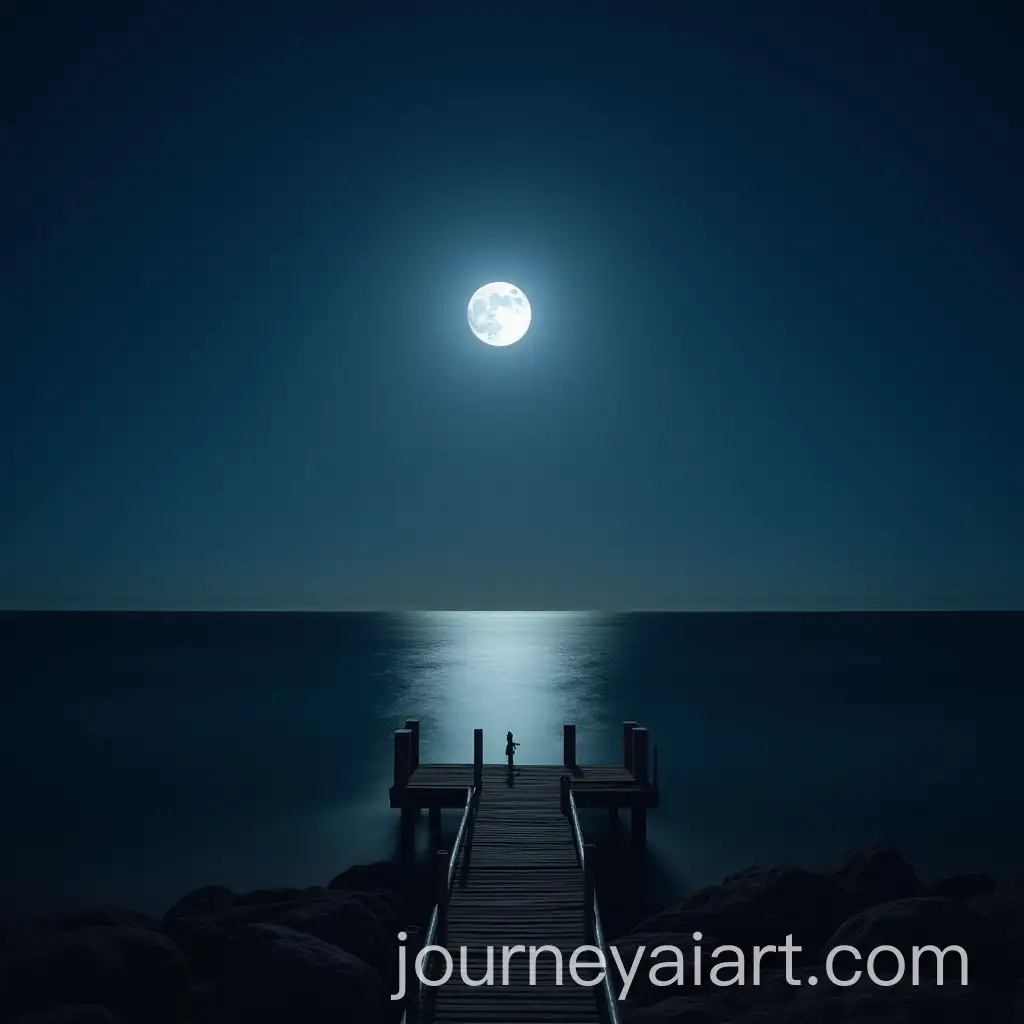 Serene-Night-Landscape-with-Moonlit-Sea-and-Wooden-Pier