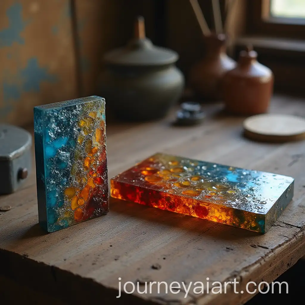 Abstract-Epoxy-Resin-Artwork-on-Rustic-Work-Table