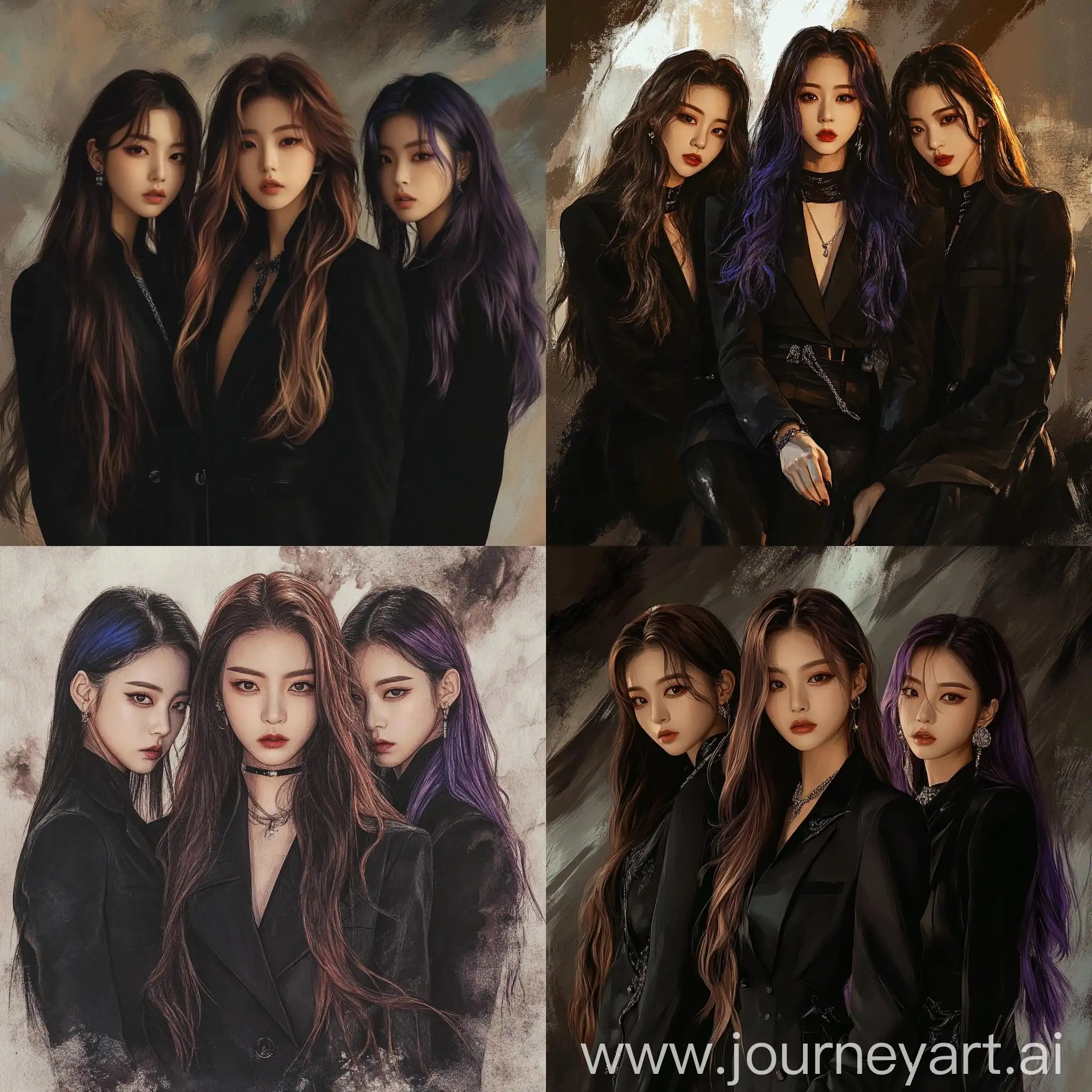 Dark-and-Mysterious-Kpop-Trio-ITZY-in-Black-Suits