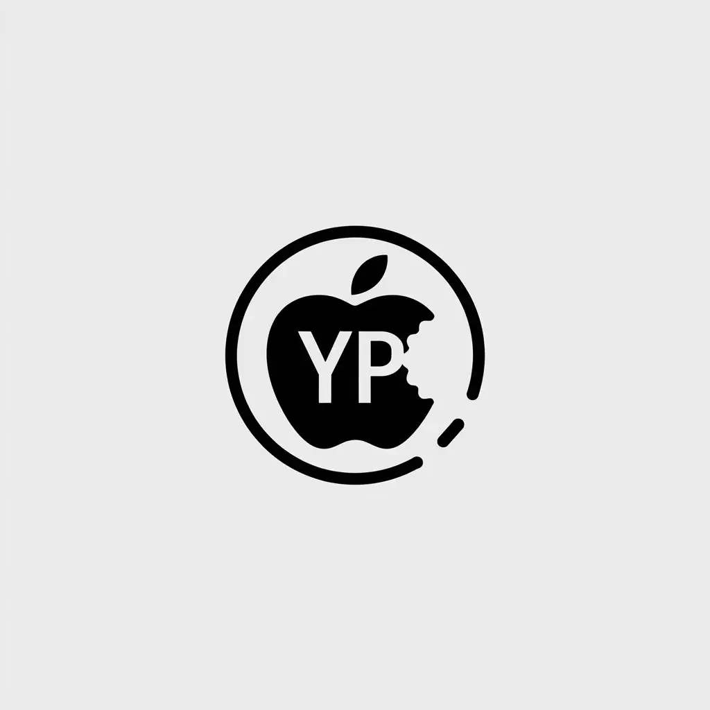 a vector logo design,with the text "YP", main symbol:apple,Minimalistic,be used in Internet industry,clear background