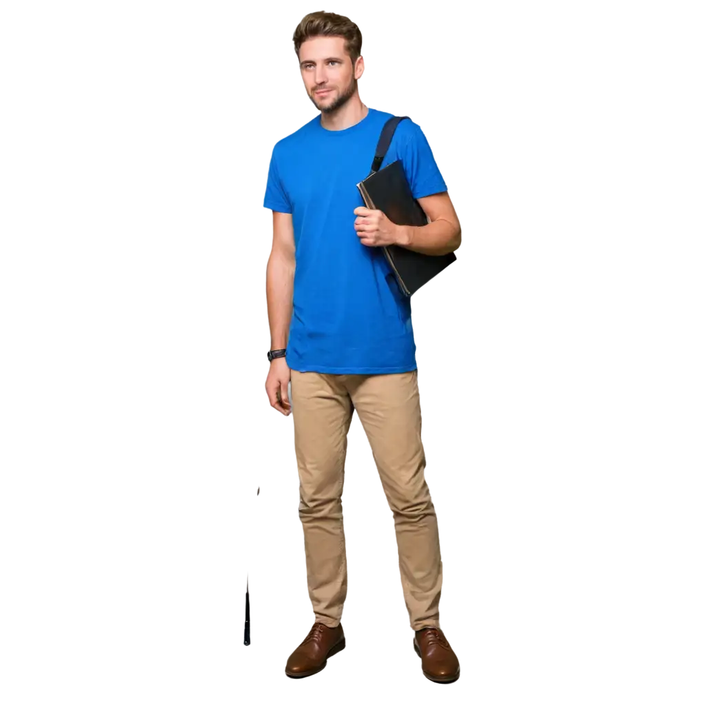 Men-in-Blue-TShirt-with-Notebook-PNG-Image-Professional-Work-Environment-Concept