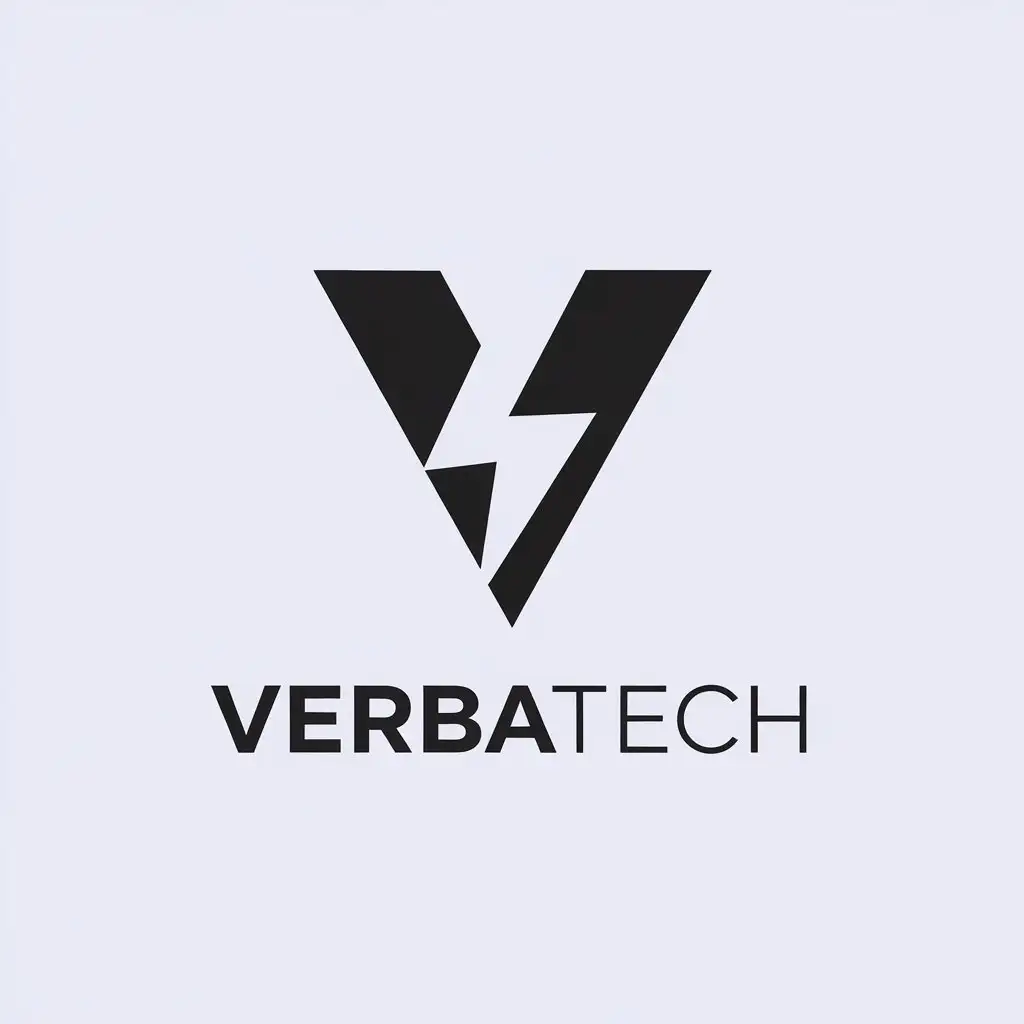 a vector logo design,with the text "VerbaTech", main symbol:V,Minimalistic,be used in Technology industry,clear background