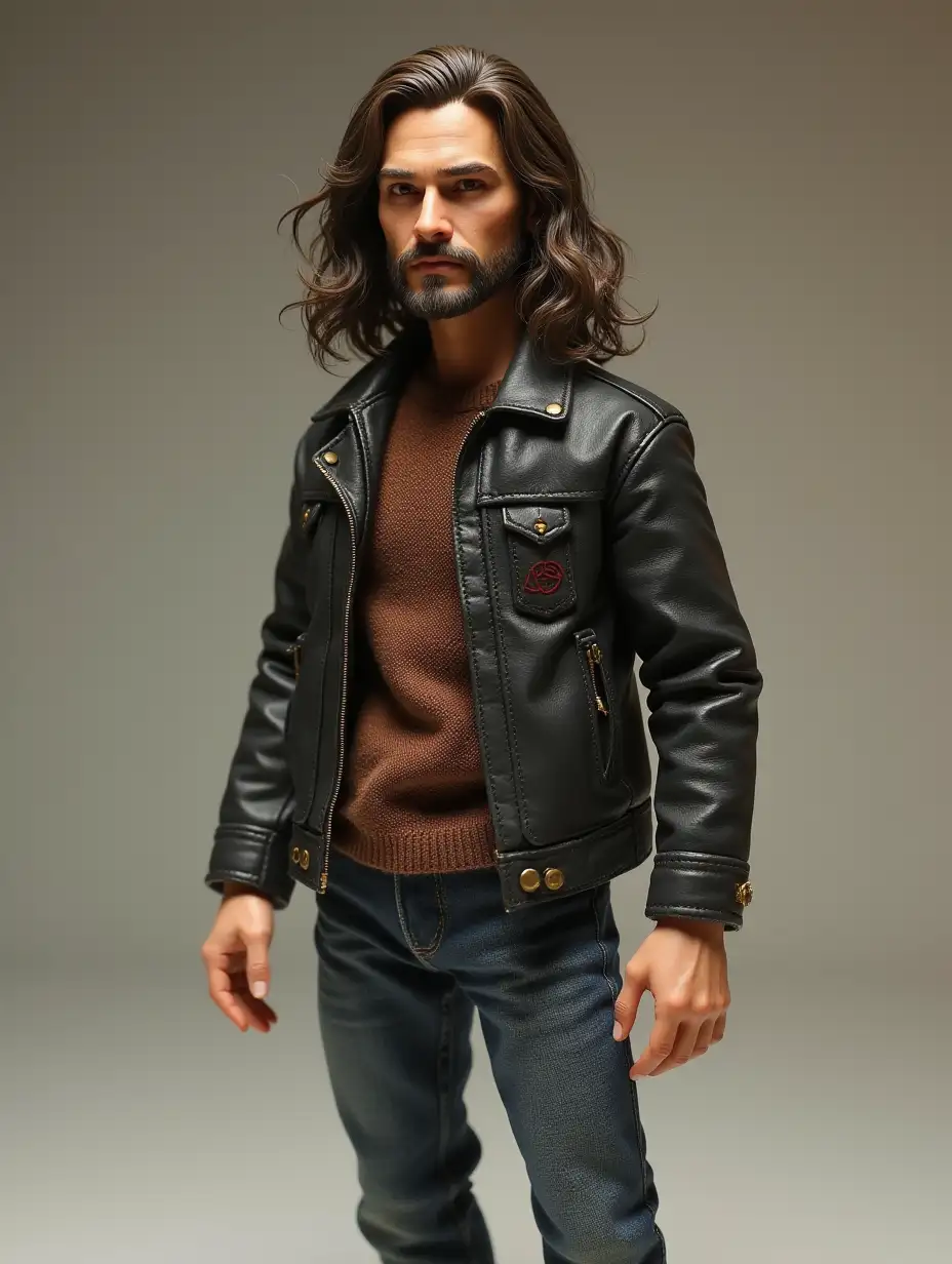 Create a collectible action figure of a human - like an expensive toy in packaging. Style: as realistic as possible, suitable for advertising or storytelling (aspect ratio 9:16).