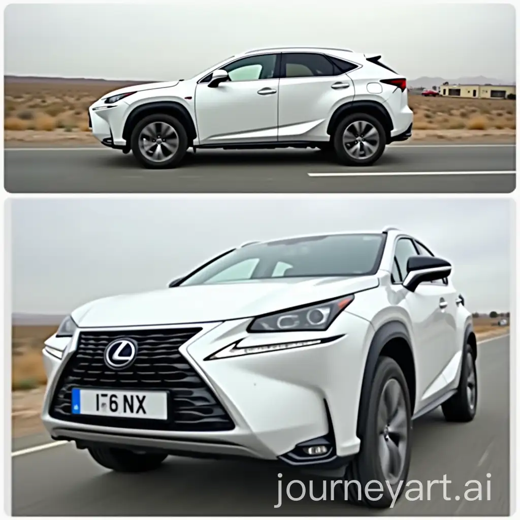 White-Lexus-NX-2016-Road-Trip-on-Deserted-Road