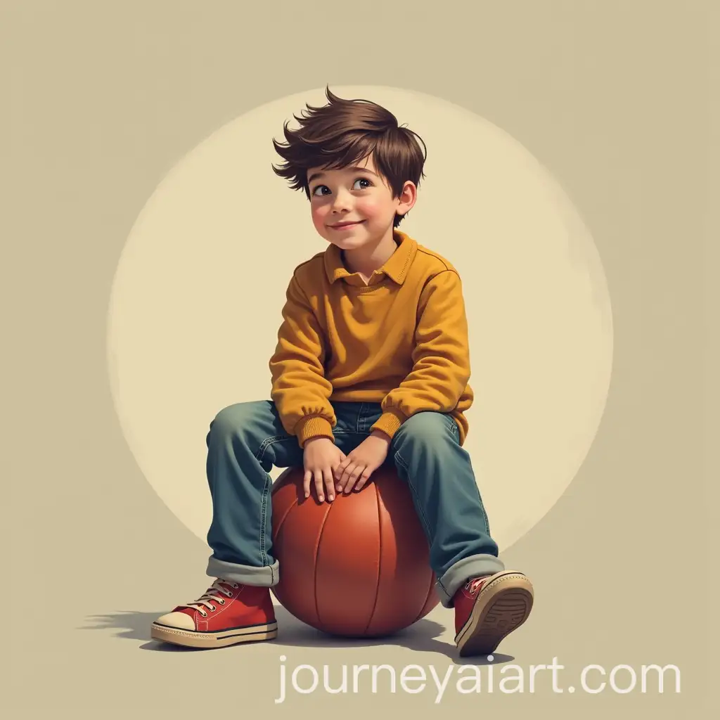 Boy-Sitting-on-a-Colorful-Exercise-Ball