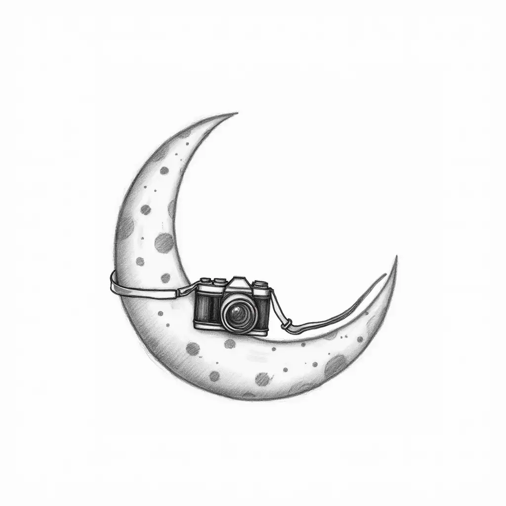 Moon-with-Camera-Logo-in-Pencil-Drawing-Style