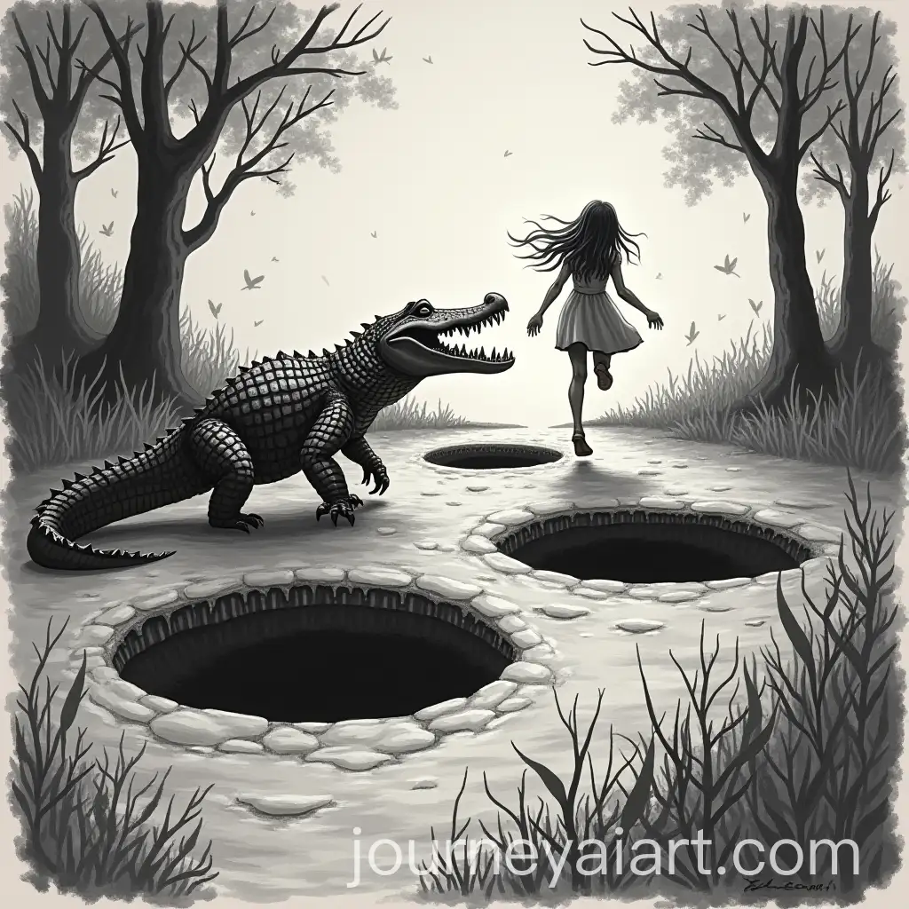 Couple-Evading-Crocodile-Amidst-Black-Holes