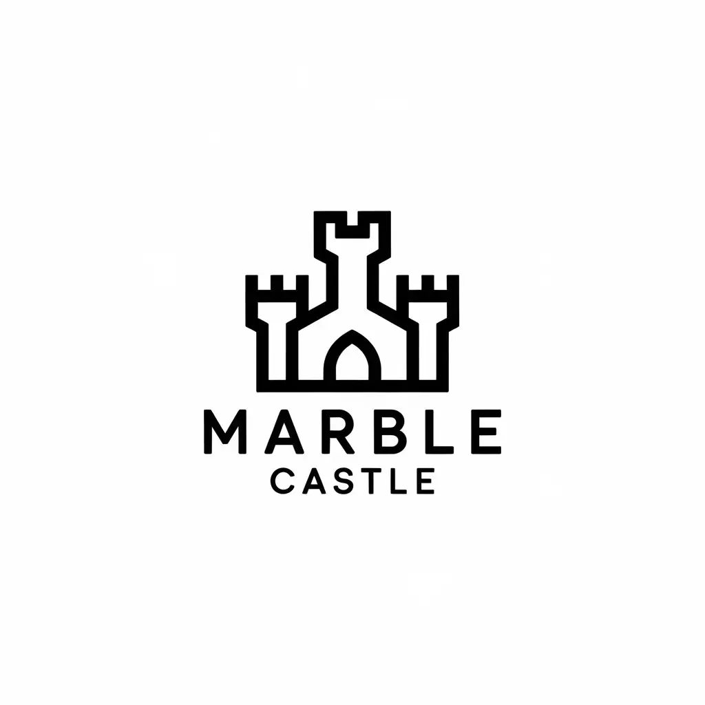 LOGO Design for Marble Castle Minimalistic Vector with Castle and Tower Symbol for Travel Industry