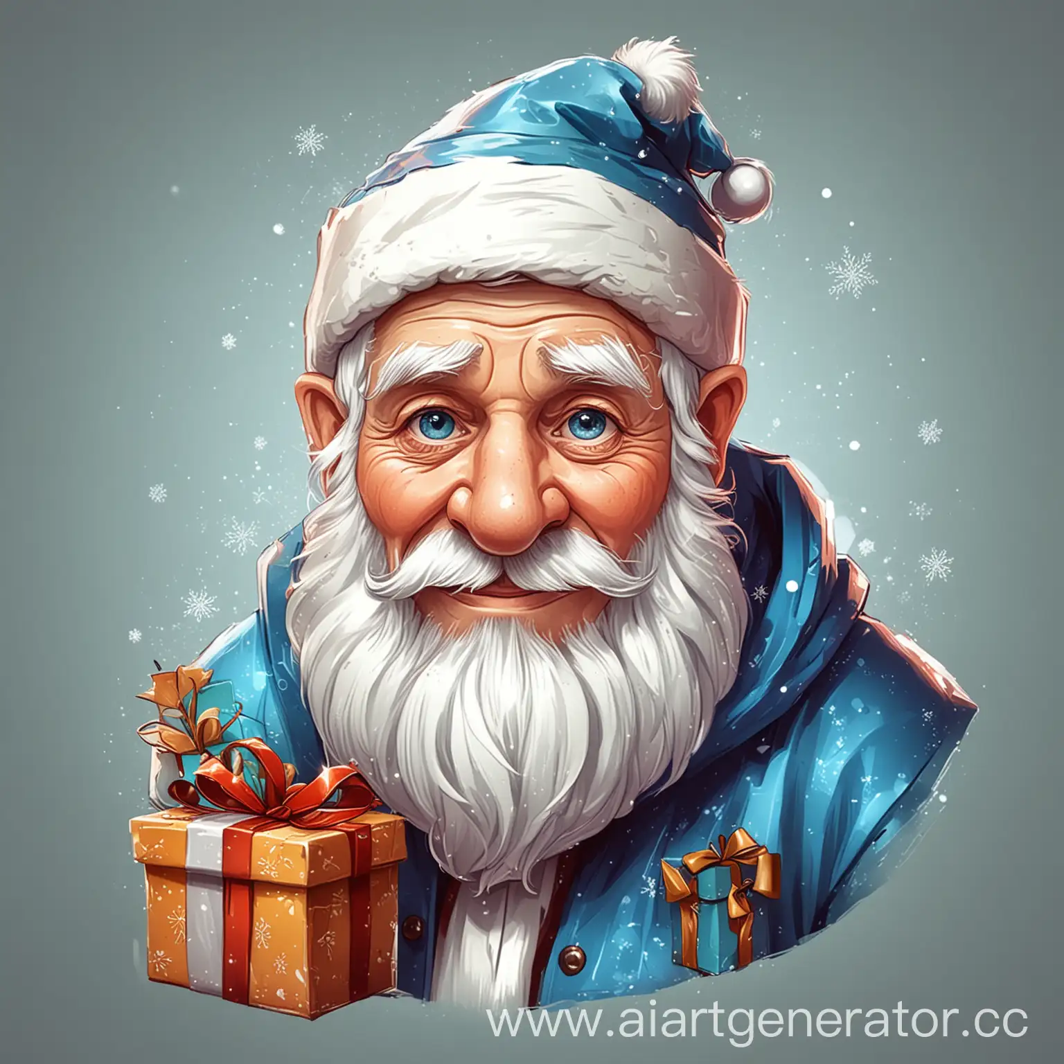 Grandfather-Frost-with-Gifts-in-Cartoon-Style