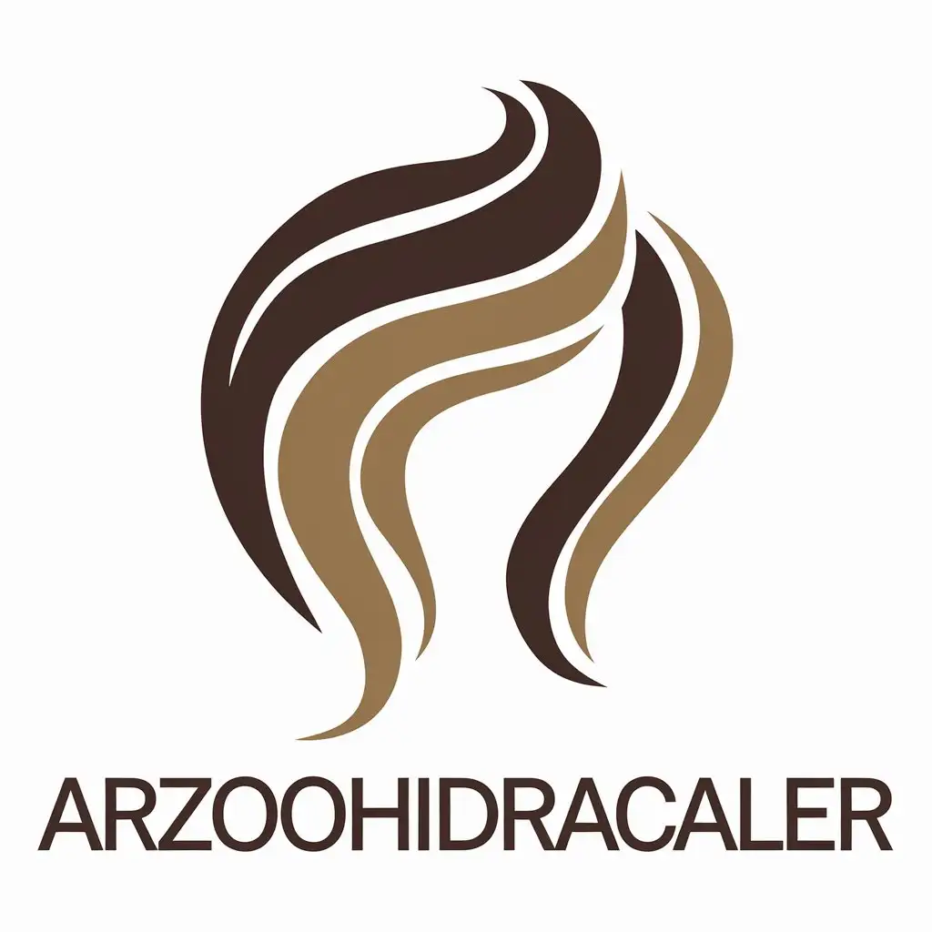 a vector logo design,with the text "arzoohidracaler", main symbol:hair color and hairstyle,complex,be used in hairstyle color hair industry,clear background