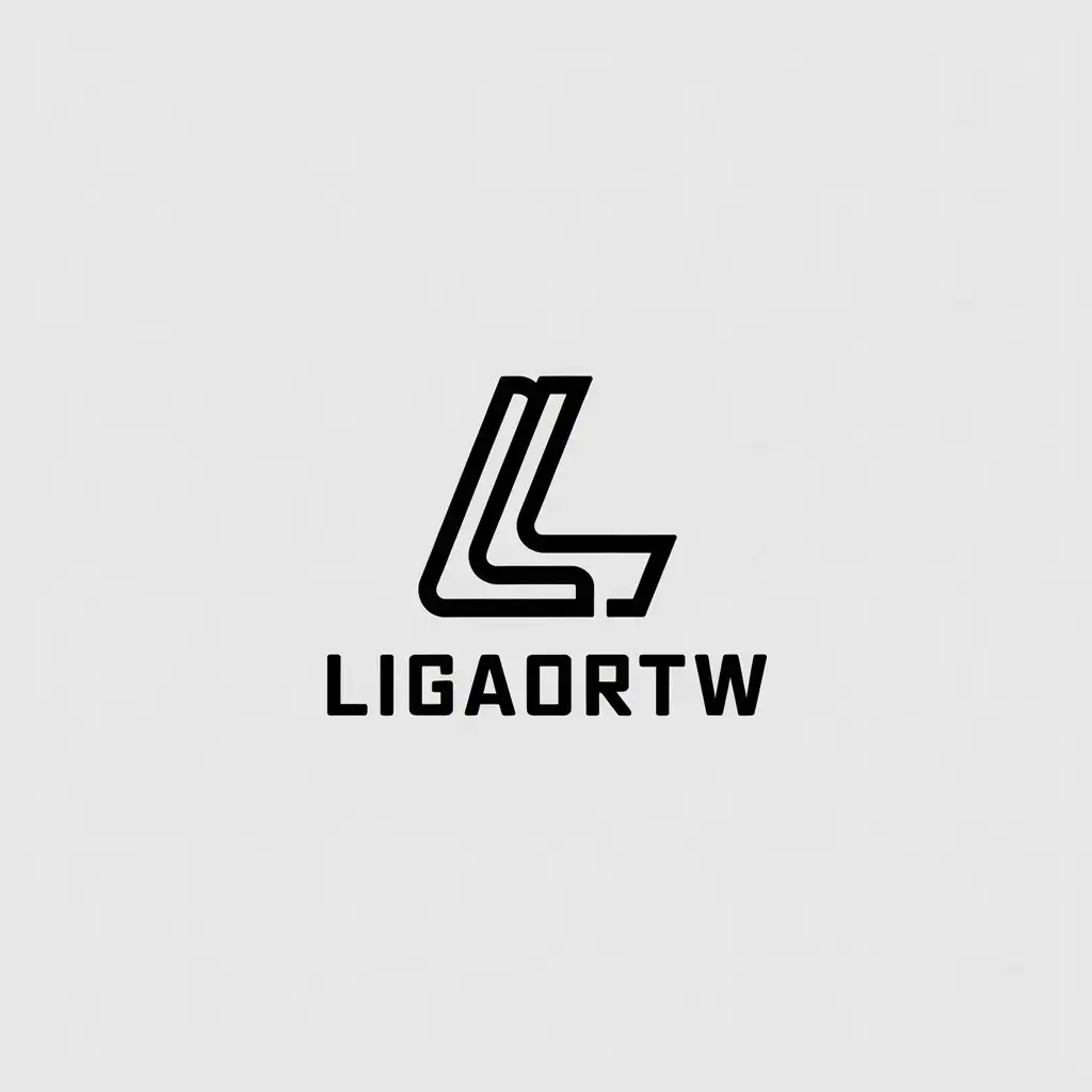 a vector logo design,with the text "LiGAORTW", main symbol:L,Minimalistic,be used in Sports Fitness industry,clear background