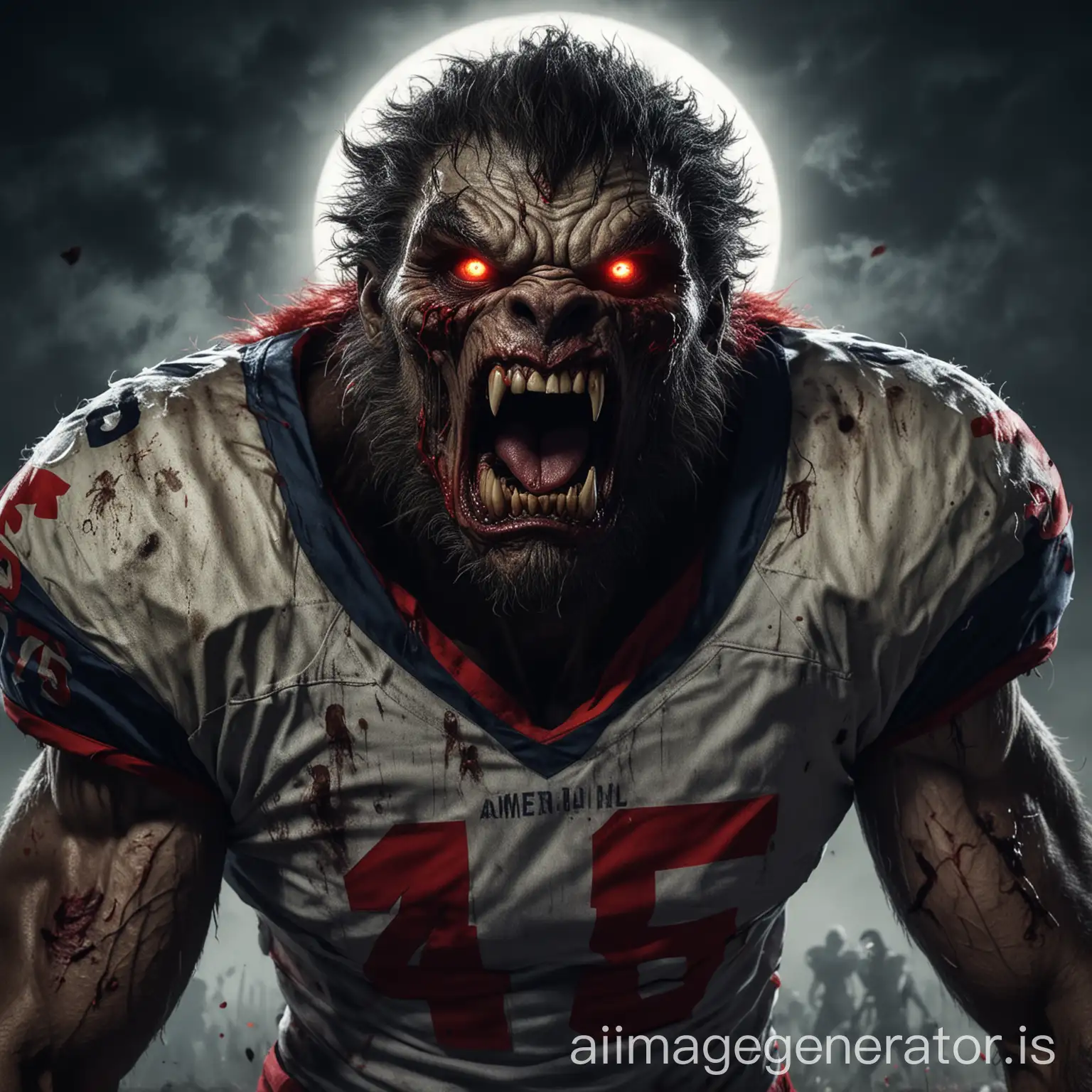 Aggressive-Werewolf-Tearing-Football-Uniform-under-Full-Moon