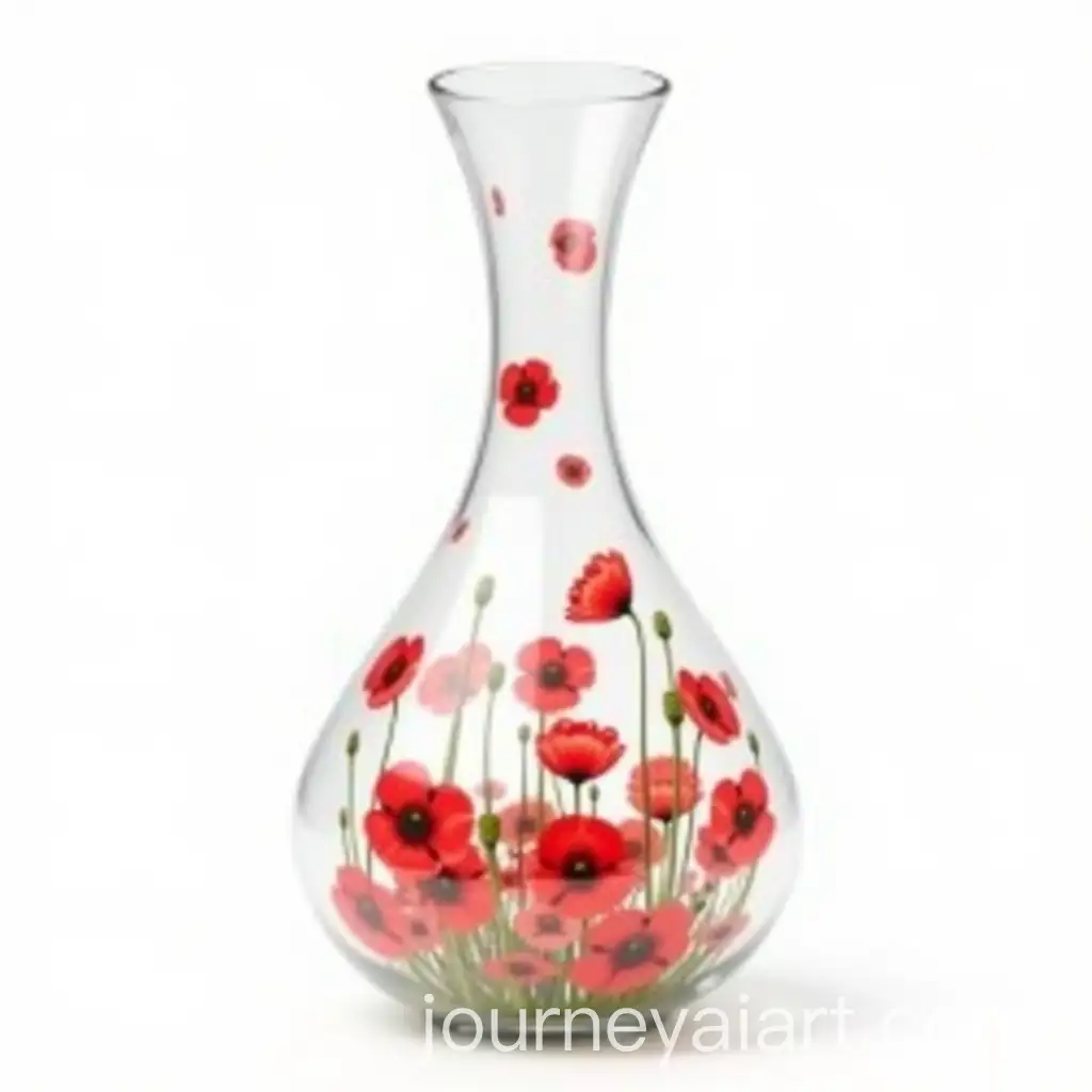 Transparent-2D-Decanter-with-Pixel-Poppies-on-White-Background