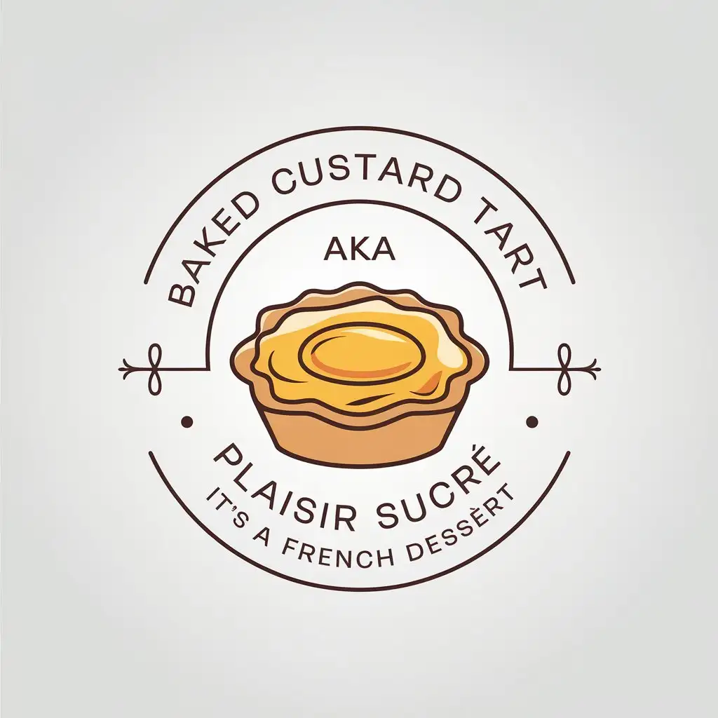 LOGO Design for Baked Custard Tart Minimalistic Egg Tart Theme for Restaurant Industry