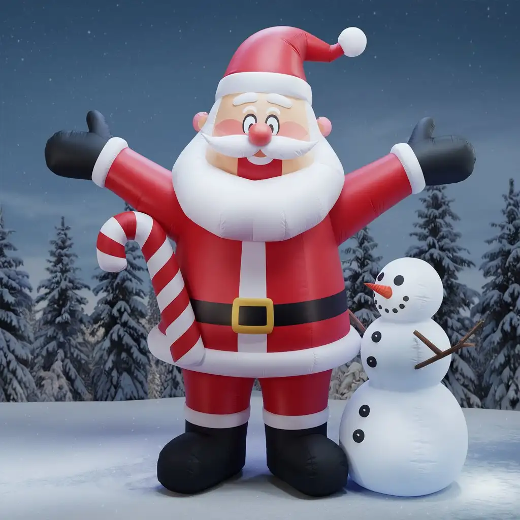 Playful-Santa-Inflatable-with-Christmas-Cheer-and-Snowman-Fun