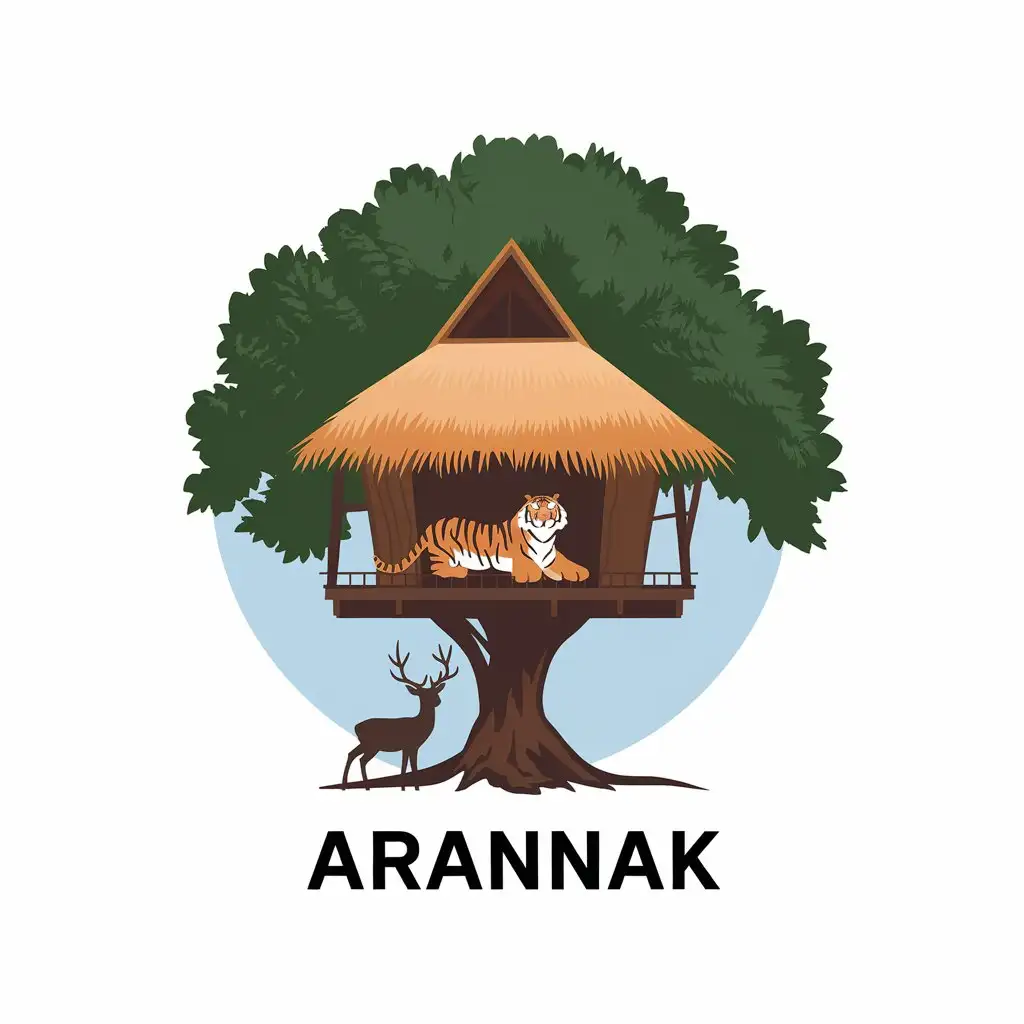 LOGO Design for Arannak Tree House Tiger and Deer Theme with a Moderate Style