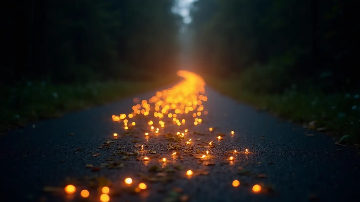 Illuminated Pathway Representing Hope and Positivity