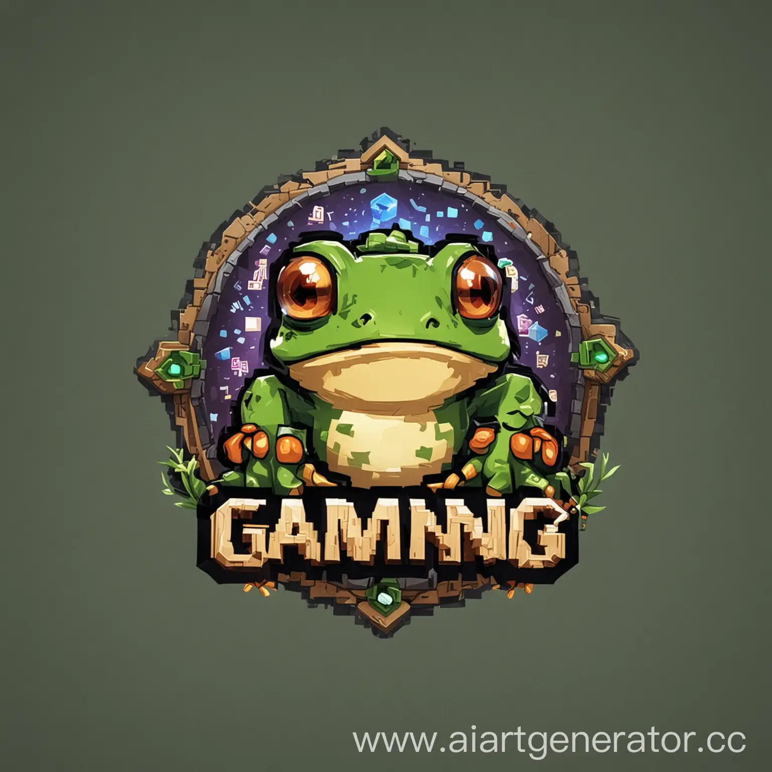 Creative-Gaming-Studio-Logo-with-Suon-Pullat-Theme-and-Minecraft-Frog