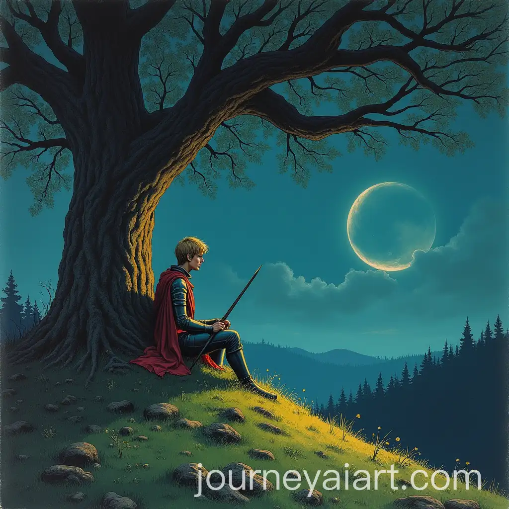 1970s-Dark-Fantasy-Book-Cover-with-Crying-Knight-and-Weeping-Tree