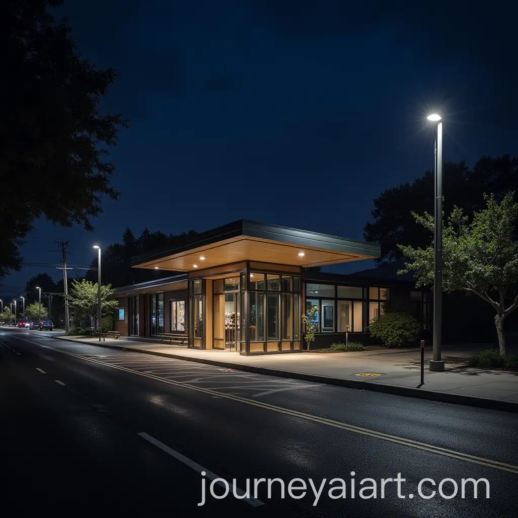 Nighttime-Public-Square-Scene-with-Fountain