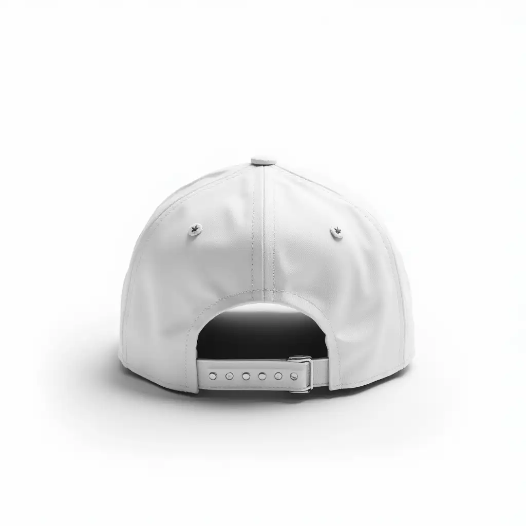 Professional Product Shot of the Back of a White Baseball Cap