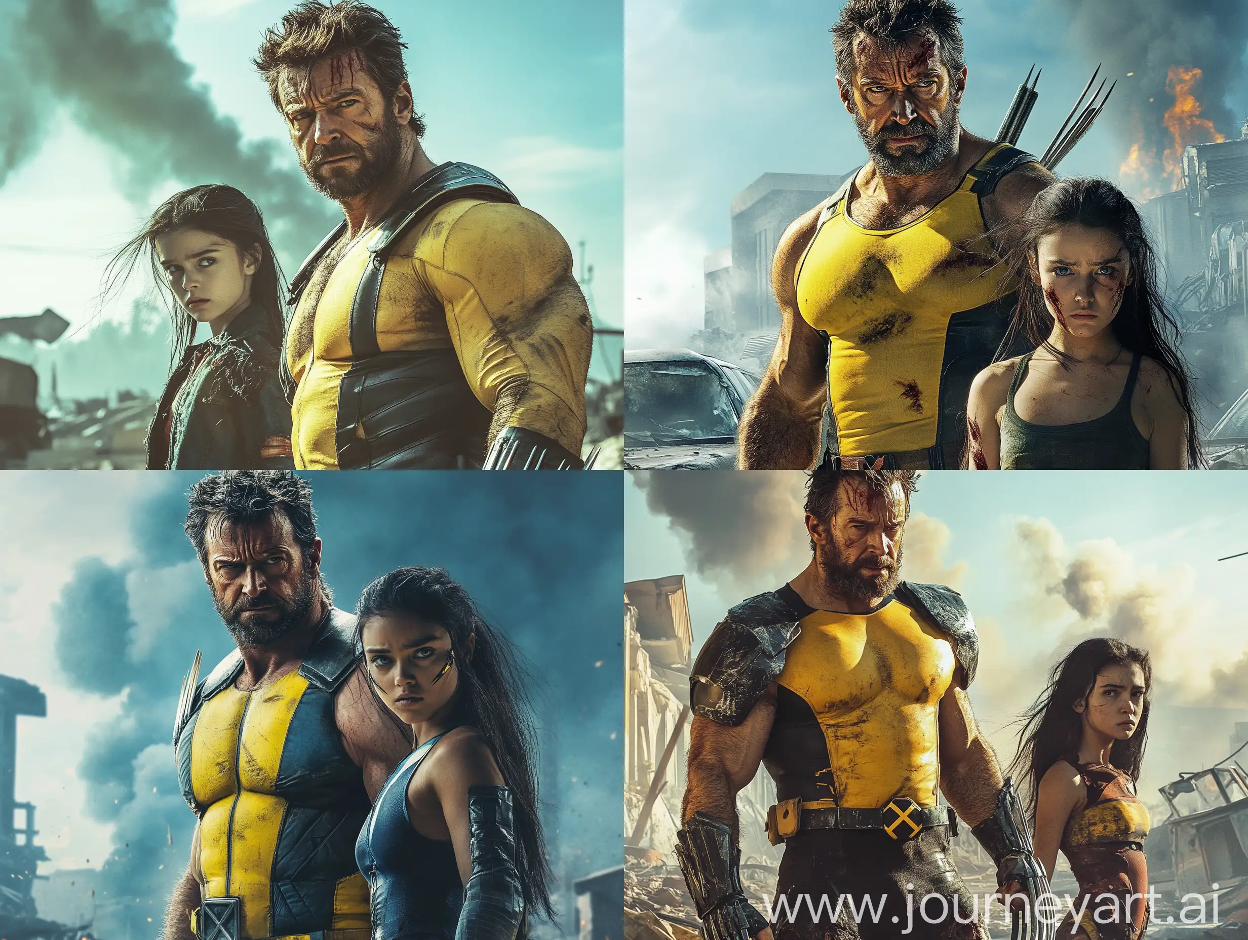 Wolverine-and-X23-Defend-Desolate-Ruins-in-Intense-Scene