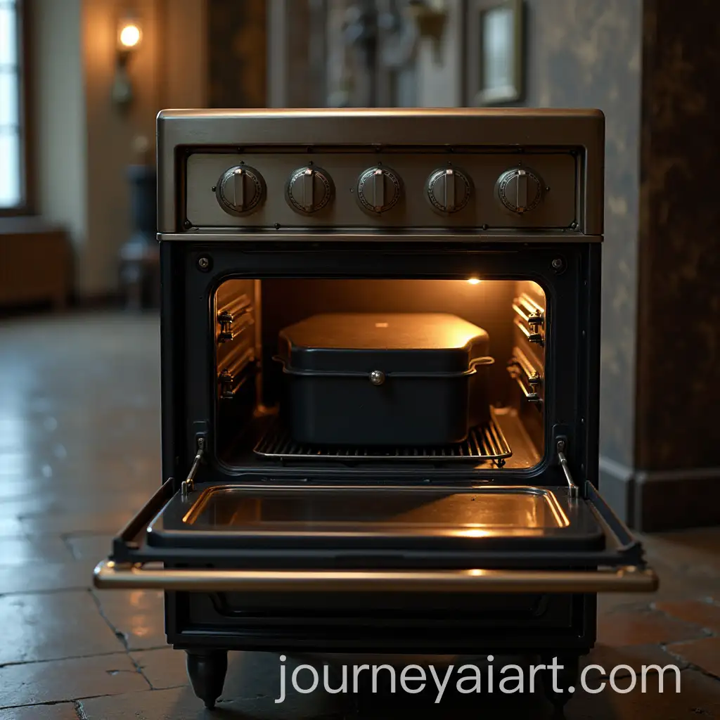 Museum-Exhibit-Black-Box-in-an-Ancient-Oven