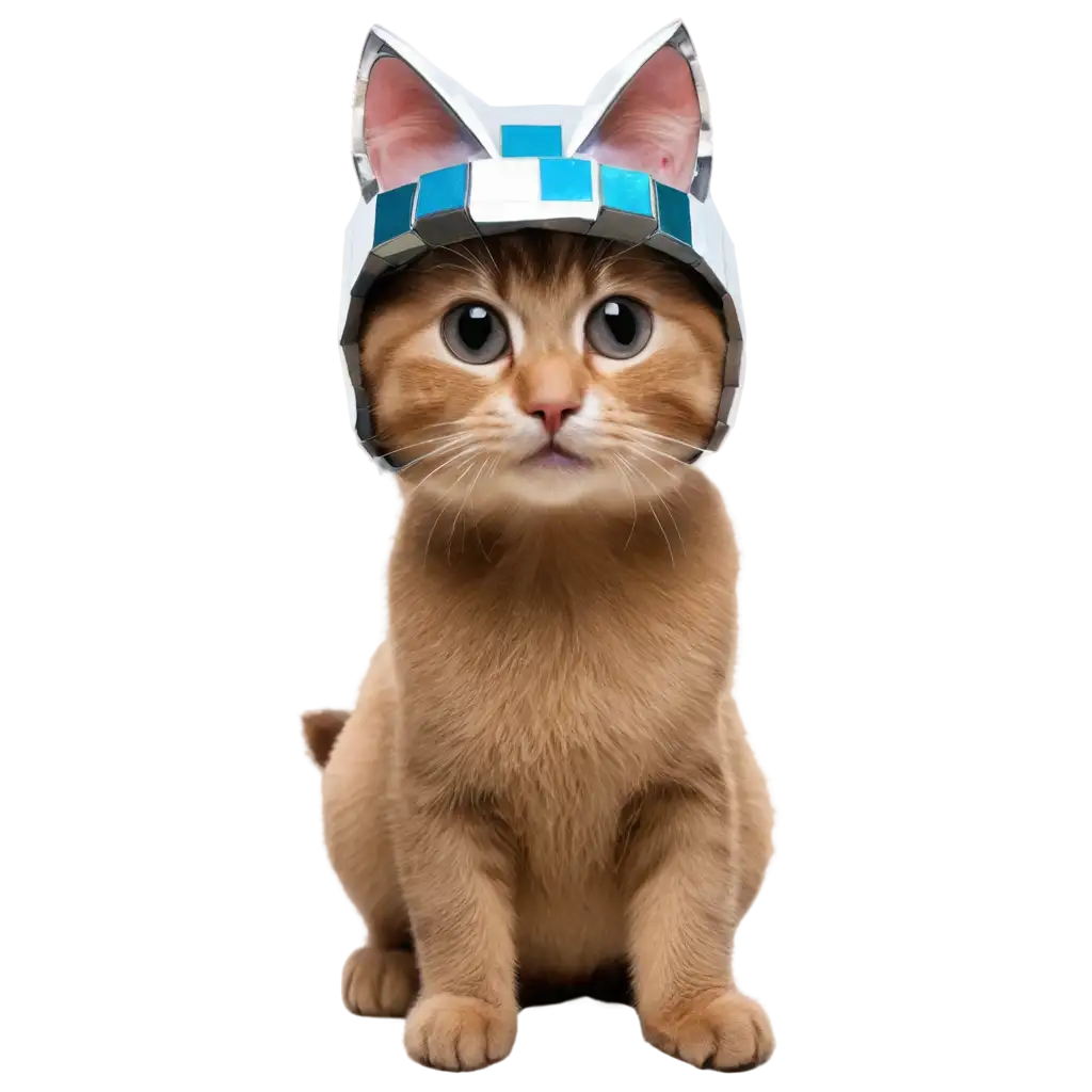 HighQuality-PNG-of-a-Cat-Wearing-a-Diamond-Minecraft-Helmet