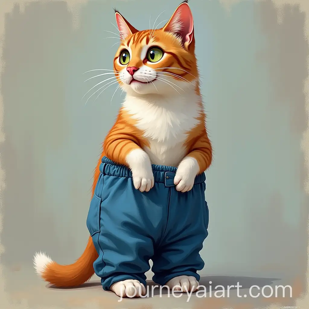 Cat-Wearing-Blue-Pants-in-Oil-Painting-Style