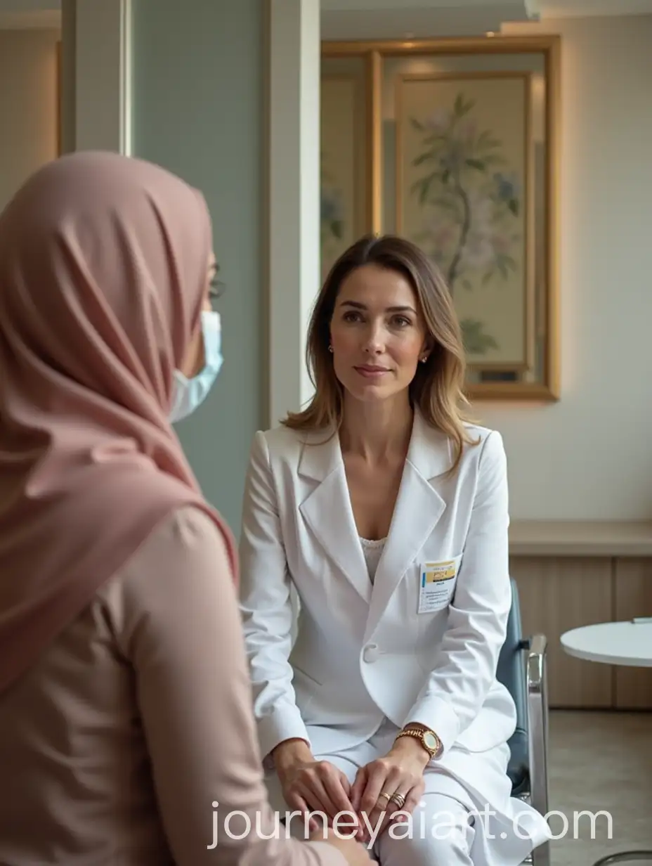 Saudi-Women-Consulting-Professor-in-Luxurious-Clinic