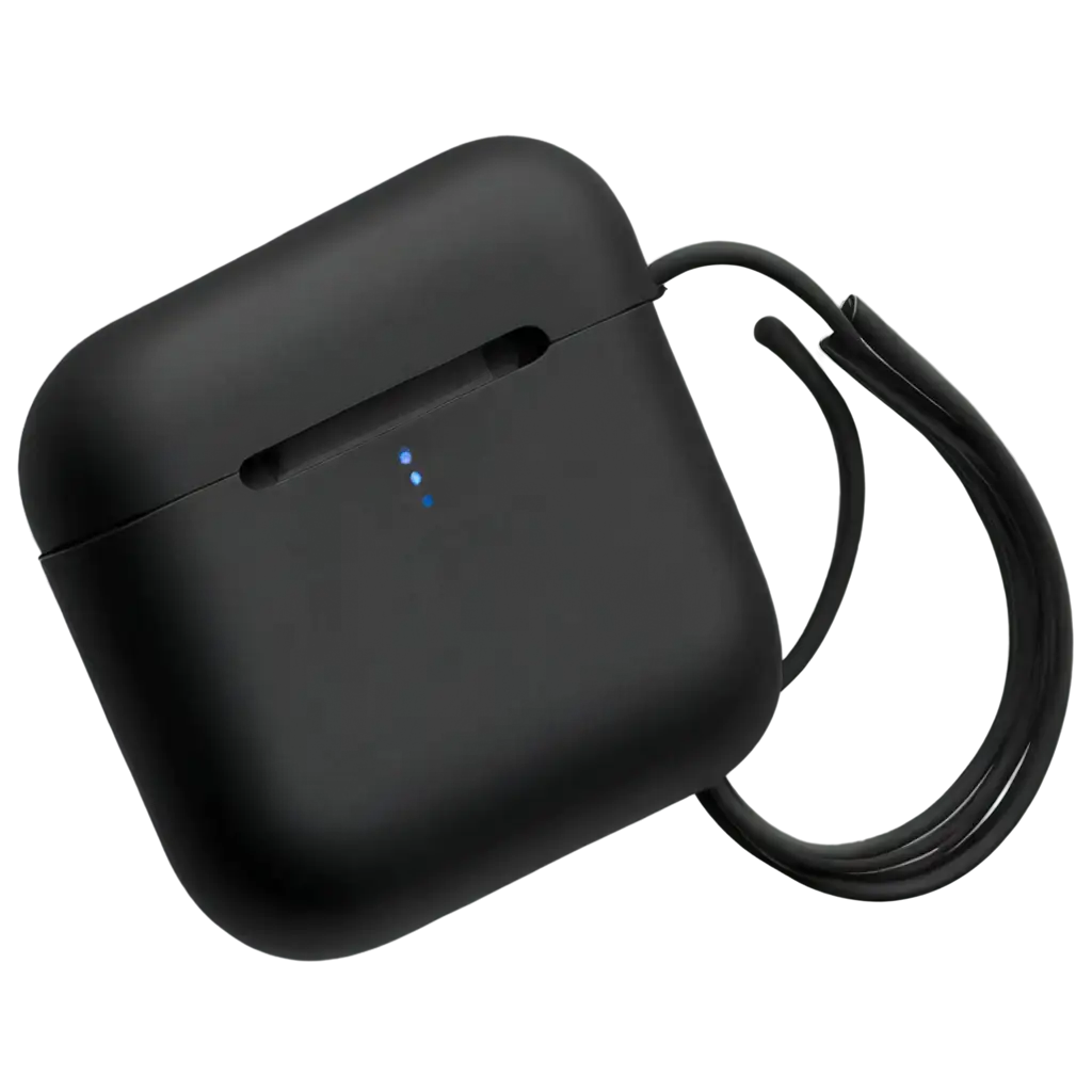 HighQuality-PNG-Image-of-Black-Earpods-in-Their-Case-for-Enhanced-Visual-Appeal