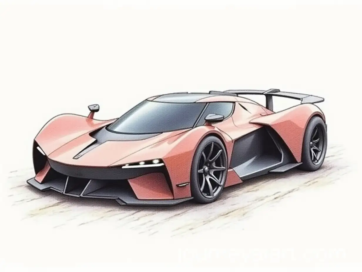Colored-Pencil-Sketch-of-a-Unique-Supercar-Design