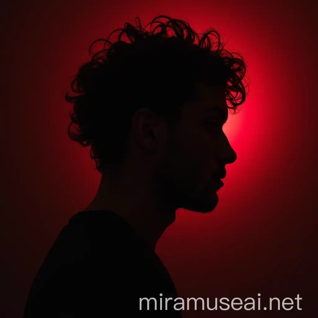 Man Expressing Dark Love and Psychology in Red and Black