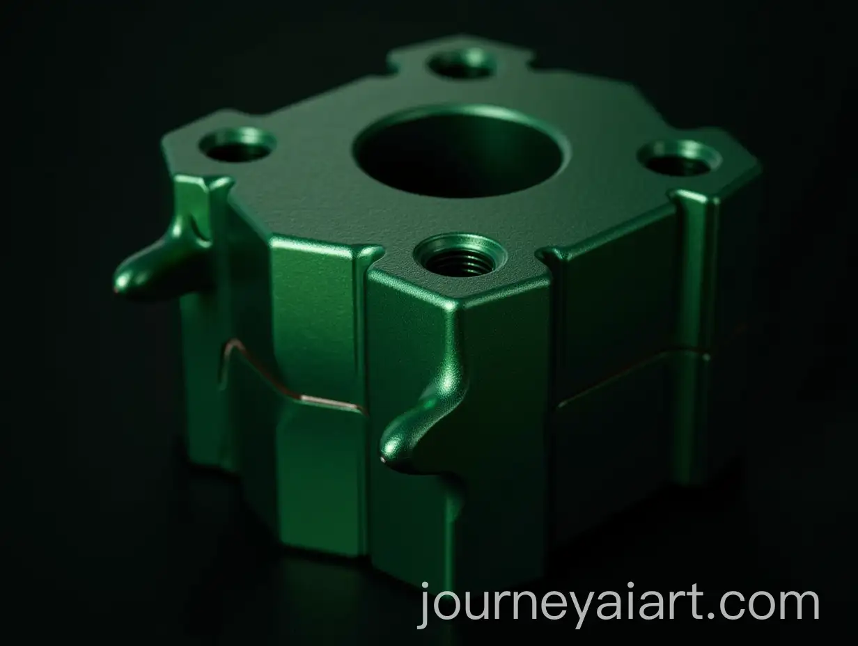Metal-Green-Titanium-Technological-Template-with-Reflective-Surfaces-and-Sharp-Angles