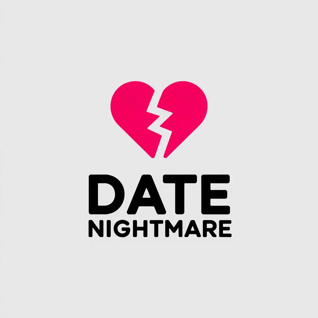 LOGO Design for Date Nightmare Heartbroken Symbol in Minimalistic Style for Entertainment Industry