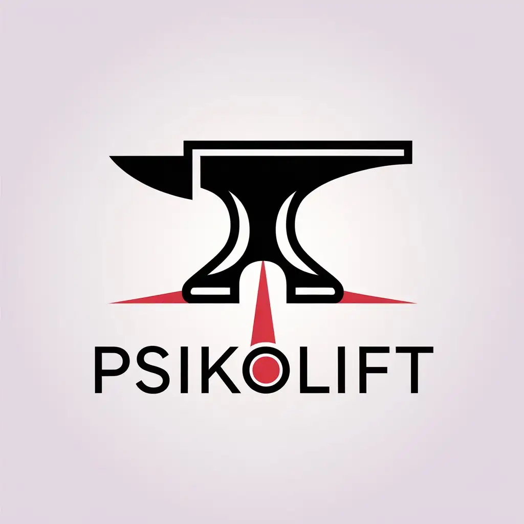 LOGO Design for Psikolift Minimalistic Red and Black Anvil Symbol for Nonprofit Industry