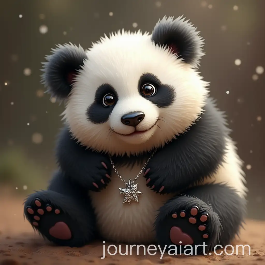 Mommy-Panda-Gifts-Silver-Star-Necklace-to-Her-Little-Panda-on-Birthday