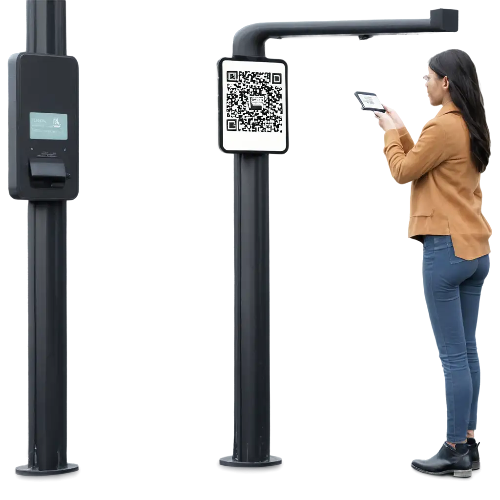 Pedestrian-Scanning-QR-Code-from-Billboard-HighQuality-PNG-for-Effective-Online-Engagement