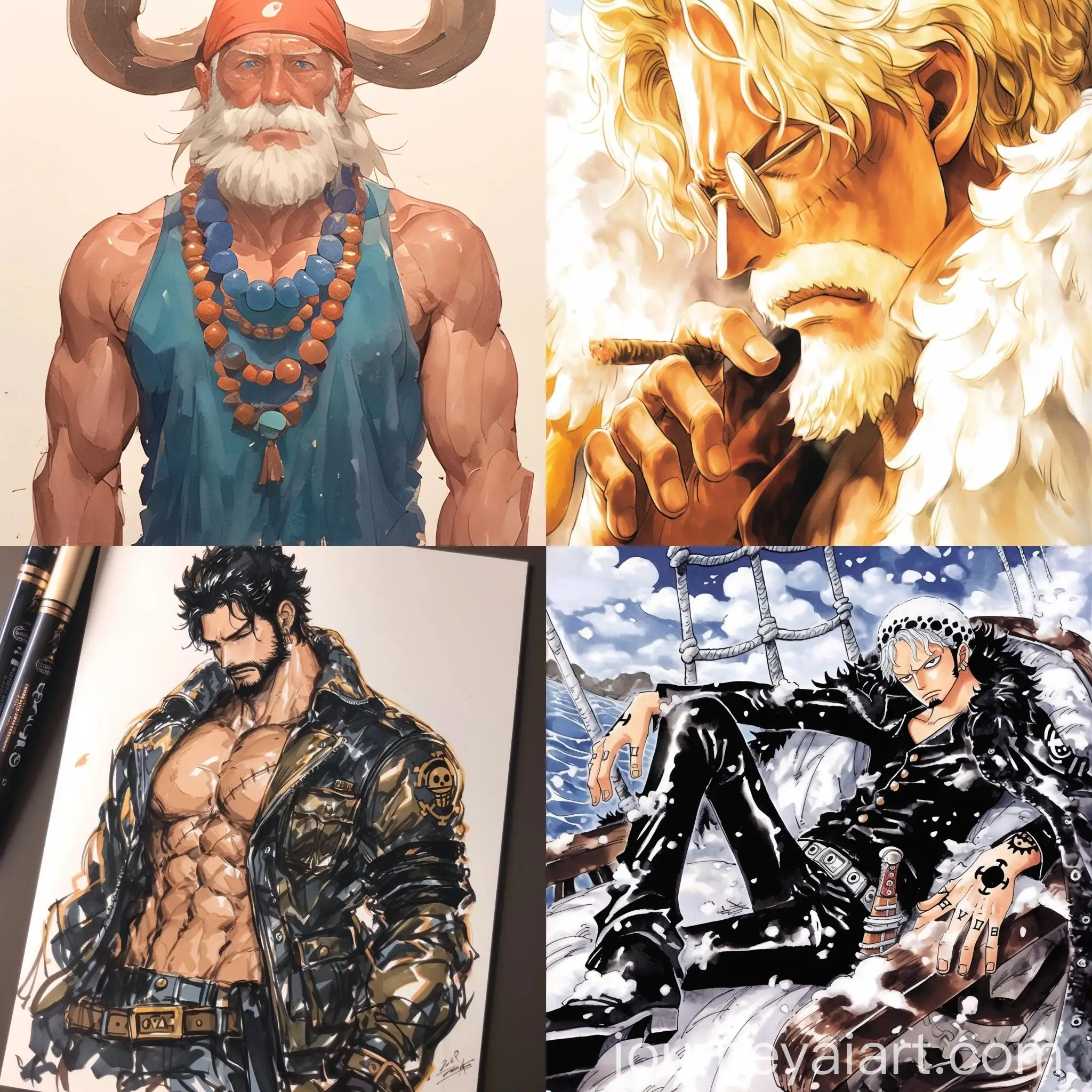 Watercolor-Painted-Manga-Character-from-One-Piece-Series