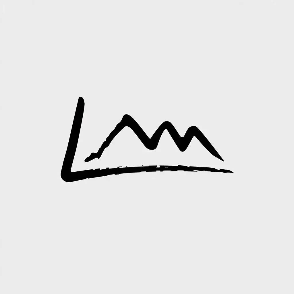 LOGO-Design-for-LM-Minimalist-Handwriting-Mountain-Peak-with-Casual-Style