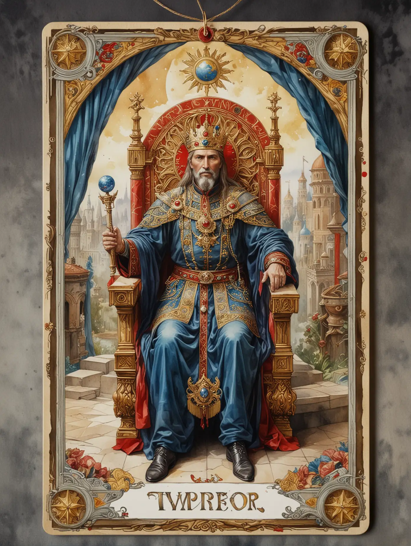 Futuristic-Tarot-Card-of-The-Emperor-in-Watercolor-with-Symbolism-and-Detailed-Design