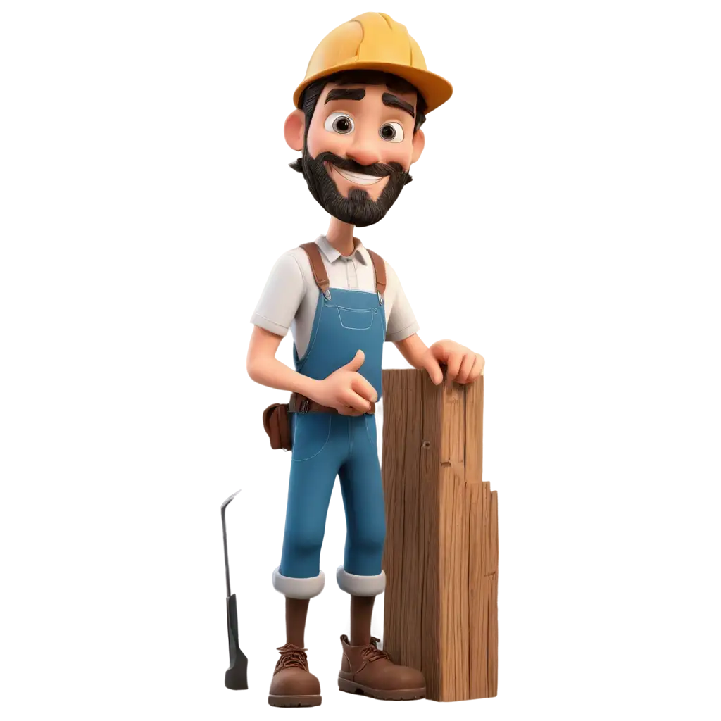 Cool-Cartoon-Carpenter-on-Top-of-a-House-PNG-Image