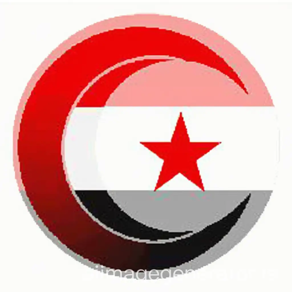 Crescent-Shaped-State-EmAI-Image-Prompt-Expansionblem-with-Red-White-and-Black-Color-Scheme-Featuring-a-Star