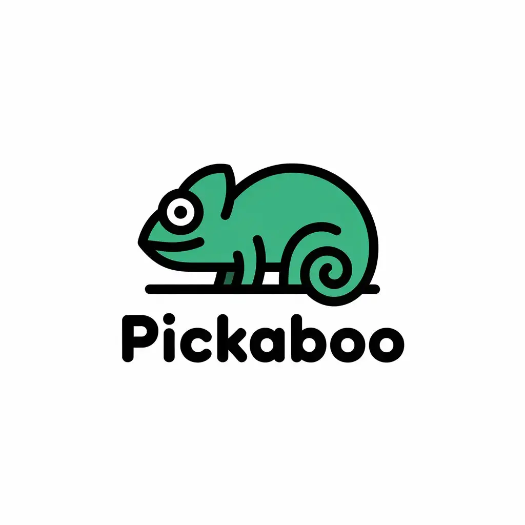 a vector logo design,with the text "pickaboo", main symbol:camaleon,Moderate,be used in Technology industry,clear background